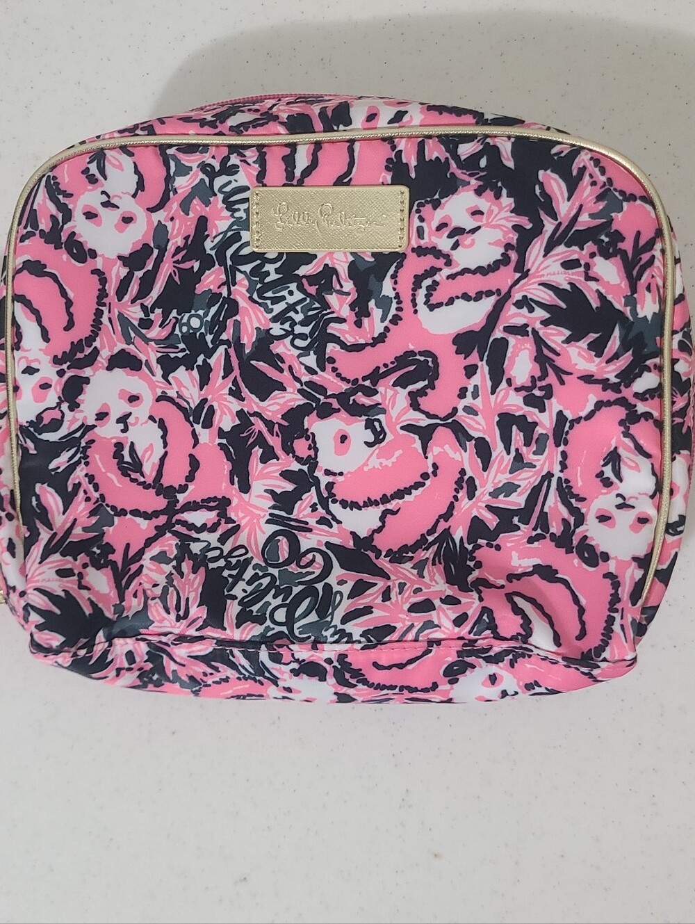 NWT Lilly Pulitzer Hanging With My Boo Escape Cosmetic Case Makeup Bag Panda